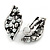 Vintage Inspired Faux Pearl Leaf Clip On Earrings In Antique Silver Tone Metal - 25mm L - view 5