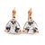 Thrillion Cut Clear CZ Drop Earrings In Rose Gold with Leverback Closure - 20mm L - view 4