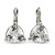 Thrillion Cut Clear CZ Drop Earrings In Rhodium Plating with Leverback Closure - 20mm L - view 5