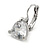 Thrillion Cut Clear CZ Drop Earrings In Rhodium Plating with Leverback Closure - 20mm L - view 4