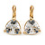 Thrillion Cut Clear CZ Drop Earrings In Gold Plating with Leverback Closure - 20mm L - view 6