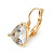 Thrillion Cut Clear CZ Drop Earrings In Gold Plating with Leverback Closure - 20mm L - view 4