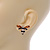 Brown/ Black Enamel Crystal Bee Stud Earrings In Gold Tone - 23mm Wide - view 4