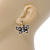 Vintage Inspired Crystal Open Butterfly Drop Earrings In Aged Silver Tone Leverback Closure - 20mm L - view 3