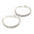 40mm Two Row Clear Crystal Hoop Earrings In Rhodium Plated Alloy - view 8