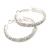 40mm Two Row Clear Crystal Hoop Earrings In Rhodium Plated Alloy - view 2