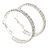 40mm Two Row Clear Crystal Hoop Earrings In Rhodium Plated Alloy - view 6