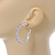 40mm Two Row Clear Crystal Hoop Earrings In Rhodium Plated Alloy - view 4