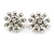 Clear Crystal Snowflake Stud Earrings In Silver Tone Metal - 20mm D
