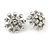 Clear Crystal Snowflake Stud Earrings In Silver Tone Metal - 20mm D - view 6