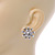 Clear Crystal Snowflake Stud Earrings In Silver Tone Metal - 20mm D - view 3