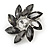 Large Grey/ Clear Crystal Daisy Stud Earrings In Silver Tone - 35mm D - view 4