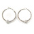 45mm Clear Crystal Ball Hoop Earrings In Rhodium Plated Alloy - view 7