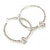 45mm Clear Crystal Ball Hoop Earrings In Rhodium Plated Alloy - view 2