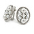 Oval Faux Pearl, Crystal Clip On Earrings In Silver Tone - 20mm L - view 3