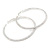 65mm Slim Clear Crystal Hoop Earrings In Rhodium Plated Alloy - view 6