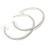 Slim Clear Diamante Hoop Earrings In Silver Plating - 60mm D - view 6