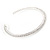 Slim Clear Diamante Hoop Earrings In Silver Plating - 60mm D - view 5