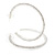 Slim Clear Diamante Hoop Earrings In Silver Plating - 60mm D - view 4