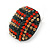 Xmas Red/ Dark Green/ Orange Square Stud Earrings In Black Tone - 20mm - view 5