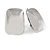 Polished Silver Tone Square Clip On Earrings - 25mm L