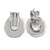 Polished Silver Tone Oval Clip On Earrings - 35mm L - view 3
