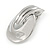 Polished Silver Tone Oval Clip On Earrings - 35mm L - view 4