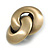 Large Infinity Motif Clip On Earrings In Brushed Brass Tone Metal - 45mm L - view 3