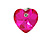Small Fuchsia Pink Glass Heart Stud Earrings In Silver Tone - 10mm Tall - view 3