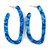 Trendy Marble Effect Blue Acrylic/ Plastic/ Resin Oval Hoop Earrings - 60mm L - view 8