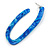 Trendy Marble Effect Blue Acrylic/ Plastic/ Resin Oval Hoop Earrings - 60mm L - view 4