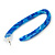 Trendy Marble Effect Blue Acrylic/ Plastic/ Resin Oval Hoop Earrings - 60mm L - view 5