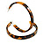 55mm Trendy Tortoise Shell Effect Brown Acrylic/ Plastic/ Resin Hoop Earrings - view 2