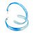55mm Trendy Marble Effect Light Blue/ Transparent Acrylic/ Plastic/ Resin Hoop Earrings - view 2