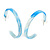 55mm Trendy Marble Effect Light Blue/ Transparent Acrylic/ Plastic/ Resin Hoop Earrings - view 6