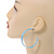 55mm Trendy Marble Effect Light Blue/ Transparent Acrylic/ Plastic/ Resin Hoop Earrings - view 4