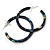 37mm Medium Acrylic/ Plastic Hoop Earrings (Purple/ Teal/ Black) - view 7