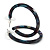 37mm Medium Acrylic/ Plastic Hoop Earrings (Purple/ Teal/ Black)