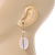 Vintage Inspired Rose Quarz Oval Drop Earrings with Gold Tone Wire - 50mm L - view 3