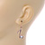 Rose Gold Tone Clear Crystal Musical Note Drop Earrings - 35mm L - view 3