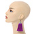 Long Purple Cotton Tassel Earring In Silver Tone - 10cm Long - view 2