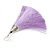 Long Lavender Cotton Tassel Earring In Silver Tone - 10cm Long - view 6