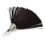 Long Black Cotton Tassel Earring In Silver Tone - 10cm Long - view 6