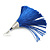 Long Blue Cotton Tassel Earring In Silver Tone - 10cm Long - view 6