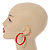50mm Trendy Red Acrylic/ Plastic/ Resin Hoop Earrings - view 2