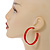 50mm Trendy Red Acrylic/ Plastic/ Resin Hoop Earrings - view 3