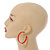 50mm Trendy Orange Acrylic/ Plastic/ Resin Hoop Earrings - view 2