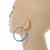 50mm Trendy Cornflower Blue Acrylic/ Plastic/ Resin Hoop Earrings - view 3