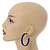 50mm Trendy Blue Acrylic/ Plastic/ Resin Hoop Earrings - view 2