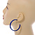 50mm Trendy Blue Acrylic/ Plastic/ Resin Hoop Earrings - view 3